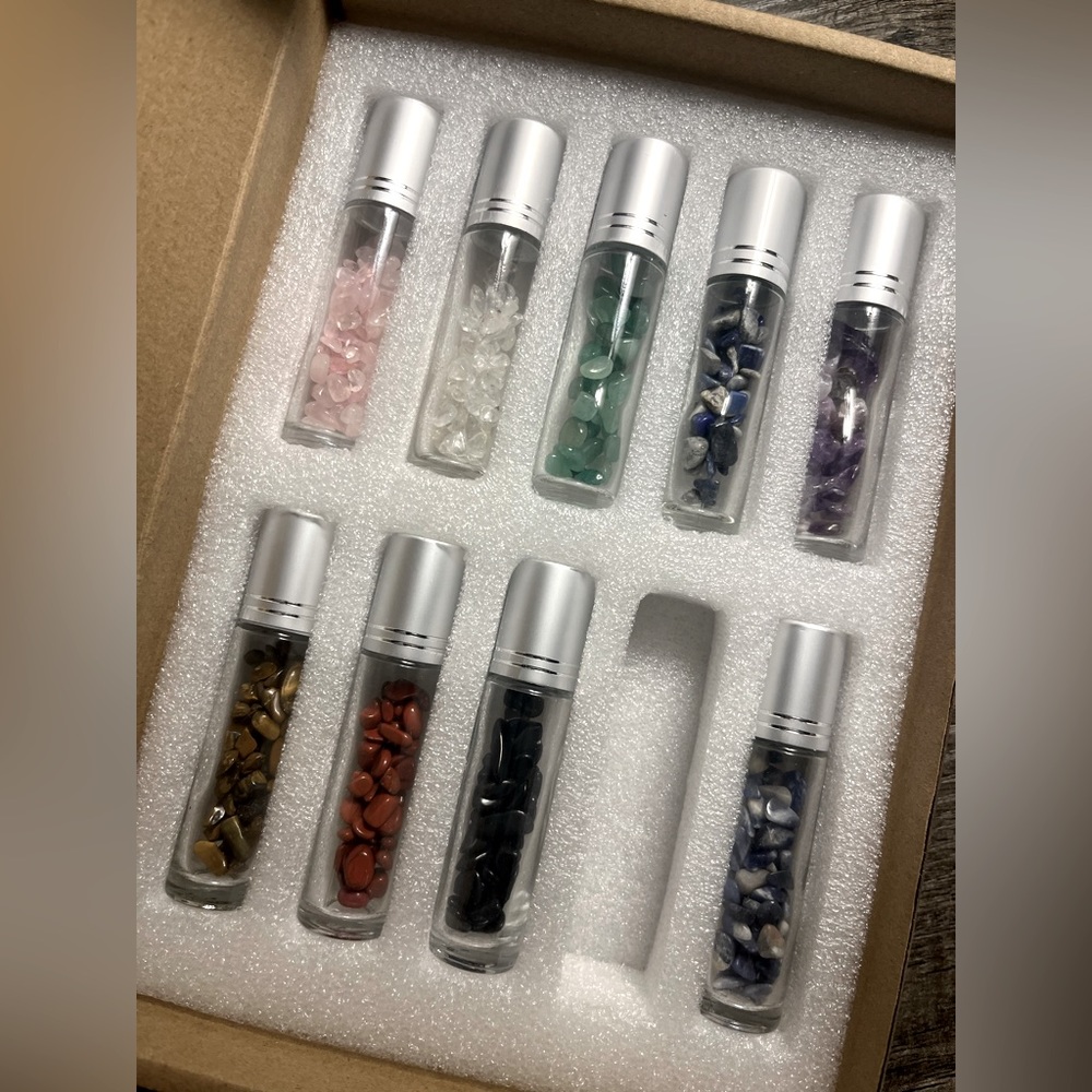 Clear Glass Roller Bottles- Gemstone Roller Ball For Essential Oils